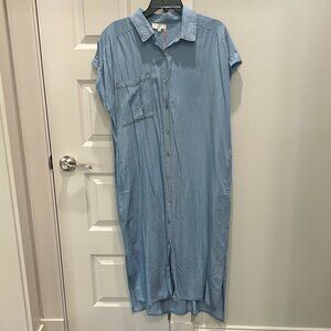 Entro Lt Denim Button Down Dress